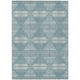 9' X 12' Teal Blue And Brown Geometric Washable Indoor Outdoor Area Rug