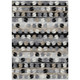 5' X 8' Black And Purple Abstract Washable Indoor Outdoor Area Rug