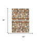 8' X 10' Orange And Beige Abstract Washable Indoor Outdoor Area Rug