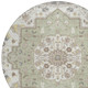 8' Green And Orange Round Oriental Washable Indoor Outdoor Area Rug