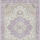 3' X 5' Lavender And Orange Oriental Washable Indoor Outdoor Area Rug