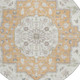 8' Peach And Gold Round Oriental Washable Indoor Outdoor Area Rug