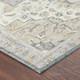 9' X 12' Silver And Fern Green Oriental Washable Indoor Outdoor Area Rug