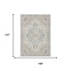 10' X 14' Silver And Fern Green Oriental Washable Indoor Outdoor Area Rug
