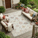 8' X 10' Ivory And Sky Blue Oriental Washable Indoor Outdoor Area Rug