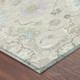 8' Linen And Fern Green Round Oriental Washable Indoor Outdoor Area Rug
