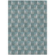 8' X 10' Teal Blue And Gray Geometric Washable Indoor Outdoor Area Rug