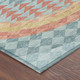 3' X 5' Teal Blue And Granite Gray Geometric Washable Indoor Outdoor Area Rug