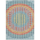 5' X 8' Teal Blue And Granite Gray Geometric Washable Indoor Outdoor Area Rug
