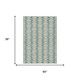 3' X 5' Teal Blue And Graphite Geometric Washable Indoor Outdoor Area Rug
