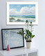 Beach 7 White Framed Print Wall Art