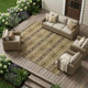 8' X 10' Chocolate And Brown Tribal Washable Indoor Outdoor Area Rug