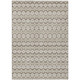 8' X 10' Ivory And Blue Striped Washable Indoor Outdoor Area Rug