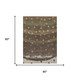 5' X 8' Chocolate And Navy Blue Striped Washable Indoor Outdoor Area Rug