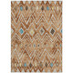 5' X 8' Copper And Taupe Geometric Washable Indoor Outdoor Area Rug