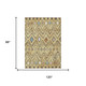 8' X 10' Wheat And Brown Geometric Washable Indoor Outdoor Area Rug