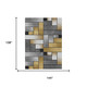 9' X 12' Black And Khaki Geometric Washable Indoor Outdoor Area Rug