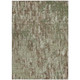 10' X 14' Olive Green And Graphite Abstract Washable Indoor Outdoor Area Rug