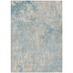 3' X 5' Teal Blue And Linen Abstract Washable Indoor Outdoor Area Rug