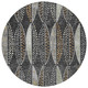 8' Black And Green Round Geometric Washable Indoor Outdoor Area Rug