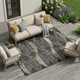 10' X 14' Black And Green Geometric Washable Indoor Outdoor Area Rug