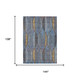 9' X 12' Blue And Brown Geometric Washable Indoor Outdoor Area Rug