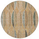 8' Copper And Beige Round Geometric Washable Indoor Outdoor Area Rug
