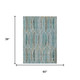 3' X 5' Teal Blue And Green Geometric Washable Indoor Outdoor Area Rug