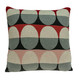 20" Gray Ivory And Red Geometric Cotton Throw Pillow