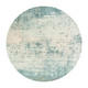 10' Blue And White Abstract Washable Round Rug With UV Protection