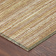 9' X 12' Orange And Copper Striped Washable Indoor Outdoor Area Rug