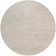 8' Ivory And Linen Round Striped Washable Indoor Outdoor Area Rug