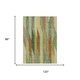8' X 10' Green And Brown Striped Washable Indoor Outdoor Area Rug