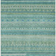 9' X 12' Teal Blue And Blue Striped Washable Indoor Outdoor Area Rug