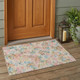 3' X 5' Pink And Tan Floral Washable Indoor Outdoor Area Rug