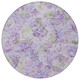 8' Plum And Purple Round Floral Washable Indoor Outdoor Area Rug