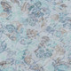 9' X 12' Teal Blue And Silver Floral Washable Indoor Outdoor Area Rug