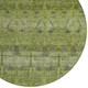 8' Olive Green And Green Round Tribal Washable Indoor Outdoor Area Rug