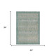 3' X 5' Teal Blue And Pewter Tribal Washable Indoor Outdoor Area Rug