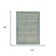 8' X 10' Teal Blue And Pewter Tribal Washable Indoor Outdoor Area Rug