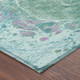 8' Turquoise And Teal Blue Round Abstract Washable Indoor Outdoor Area Rug