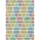 9' X 12' Mint Green And Green Geometric Washable Indoor Outdoor Area Rug