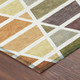 10' X 14' Orange And White Geometric Washable Indoor Outdoor Area Rug