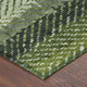 5' X 8' Green And Gray Striped Washable Indoor Outdoor Area Rug
