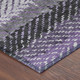 8' X 10' Plum And Purple Striped Washable Indoor Outdoor Area Rug