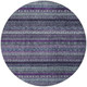 8' Purple And Plum Round Striped Washable Indoor Outdoor Area Rug