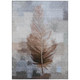 3' X 5' Chocolate And Brown Botanical Leaves Washable Indoor Outdoor Area Rug