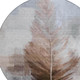 8' Chocolate And Brown Round Botanical Leaves Washable Indoor Outdoor Area Rug