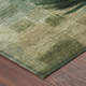 8' Green And Brown Round Botanical Leaves Washable Indoor Outdoor Area Rug