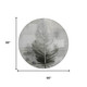 8' Pewter And Gray Round Botanical Leaves Washable Indoor Outdoor Area Rug